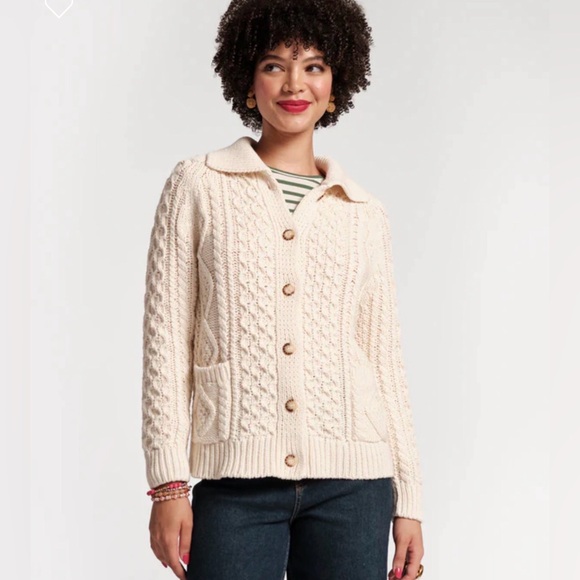 Frances Valentine Fisherman Cableknit Cardigan - Picture 4 of 11